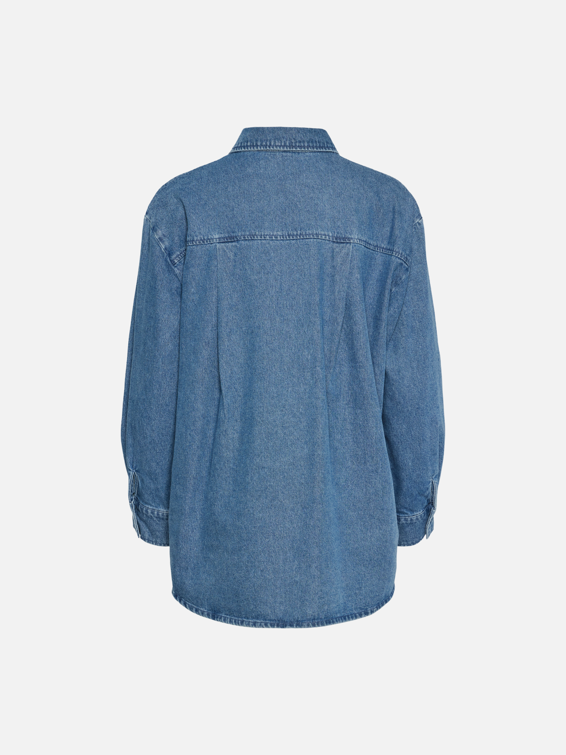 PIECES-Maisie Denim Shirt-Light Blue