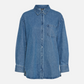 PIECES-Maisie Denim Shirt-Medium Blue