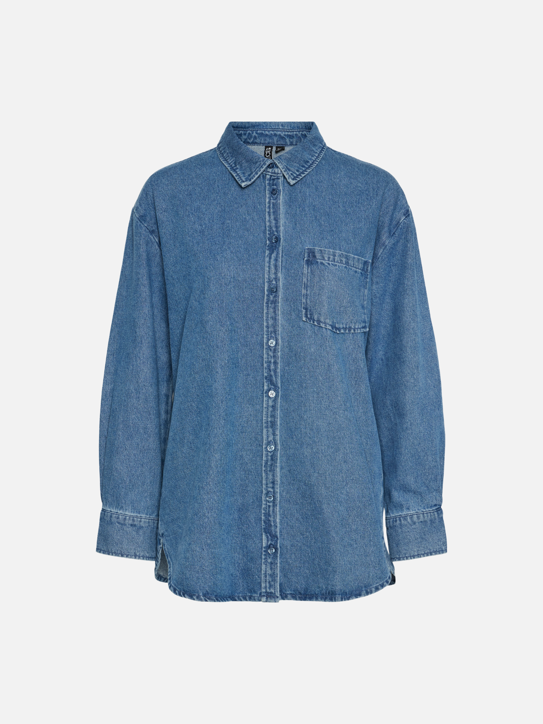 PIECES-Maisie Denim Shirt-Medium Blue