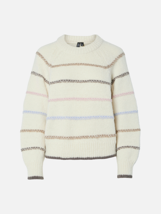 PIECES - Nelia Stripe Crewneck Sweater - 