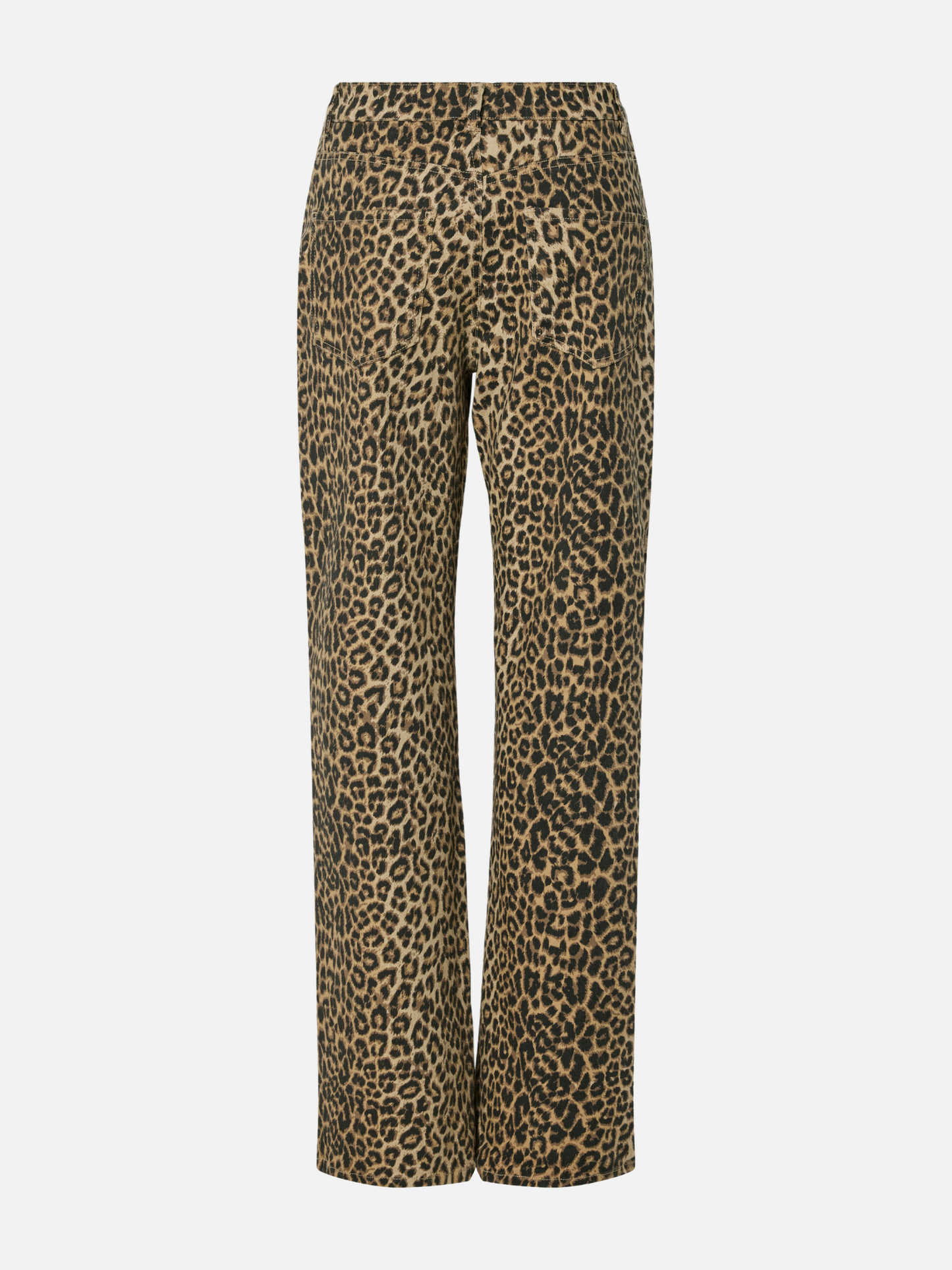 PIECES-Salume High Waist Leopard Jeans-White Pepper Leopard