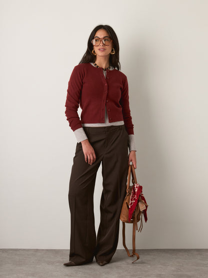 PROPAGANDA - Ace Cropped Cardigan - Red Cranberry