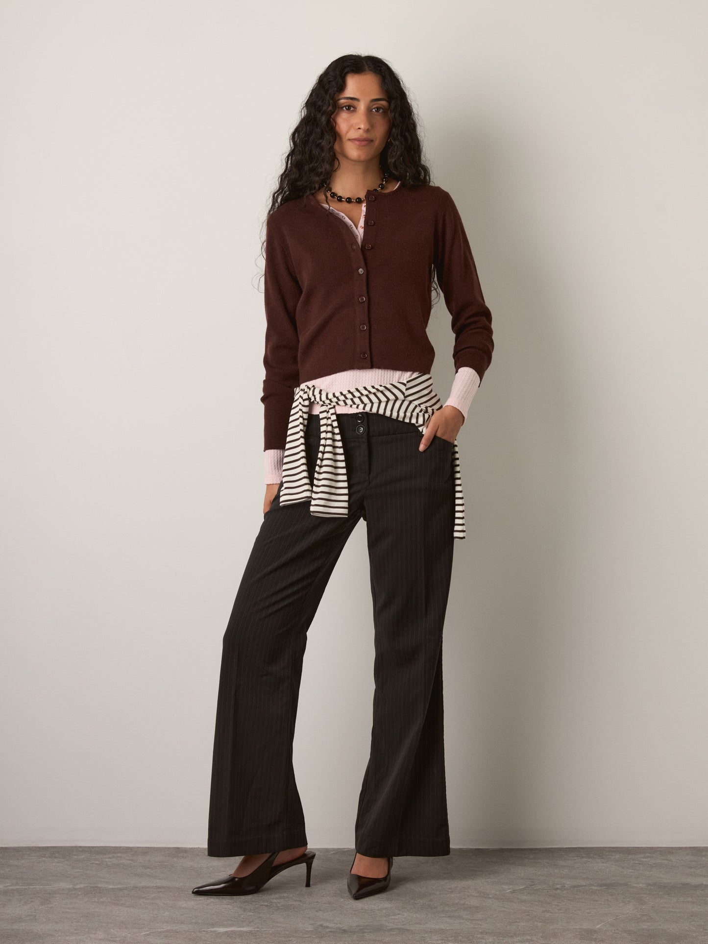 PROPAGANDA - Ace Cropped Cardigan - Rich Brown