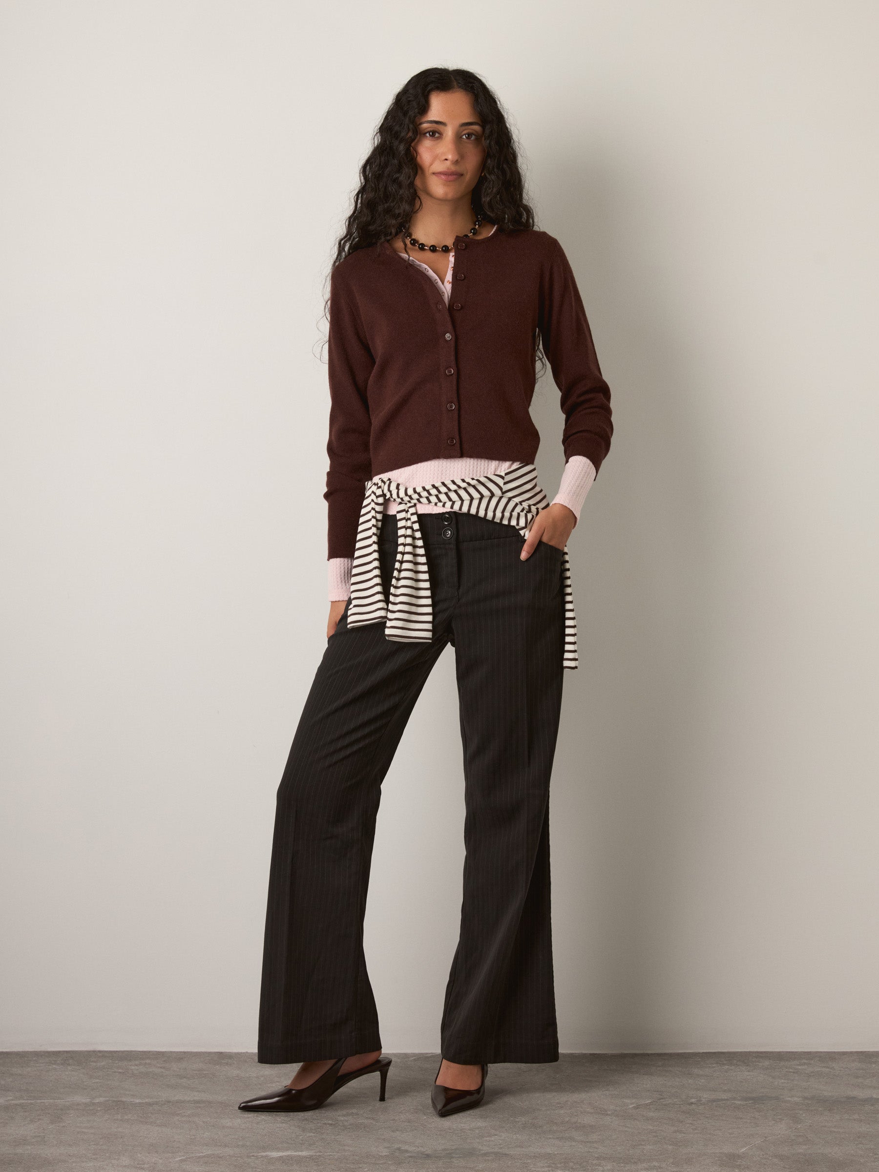 PROPAGANDA - Ace Cropped Cardigan - Rich Brown