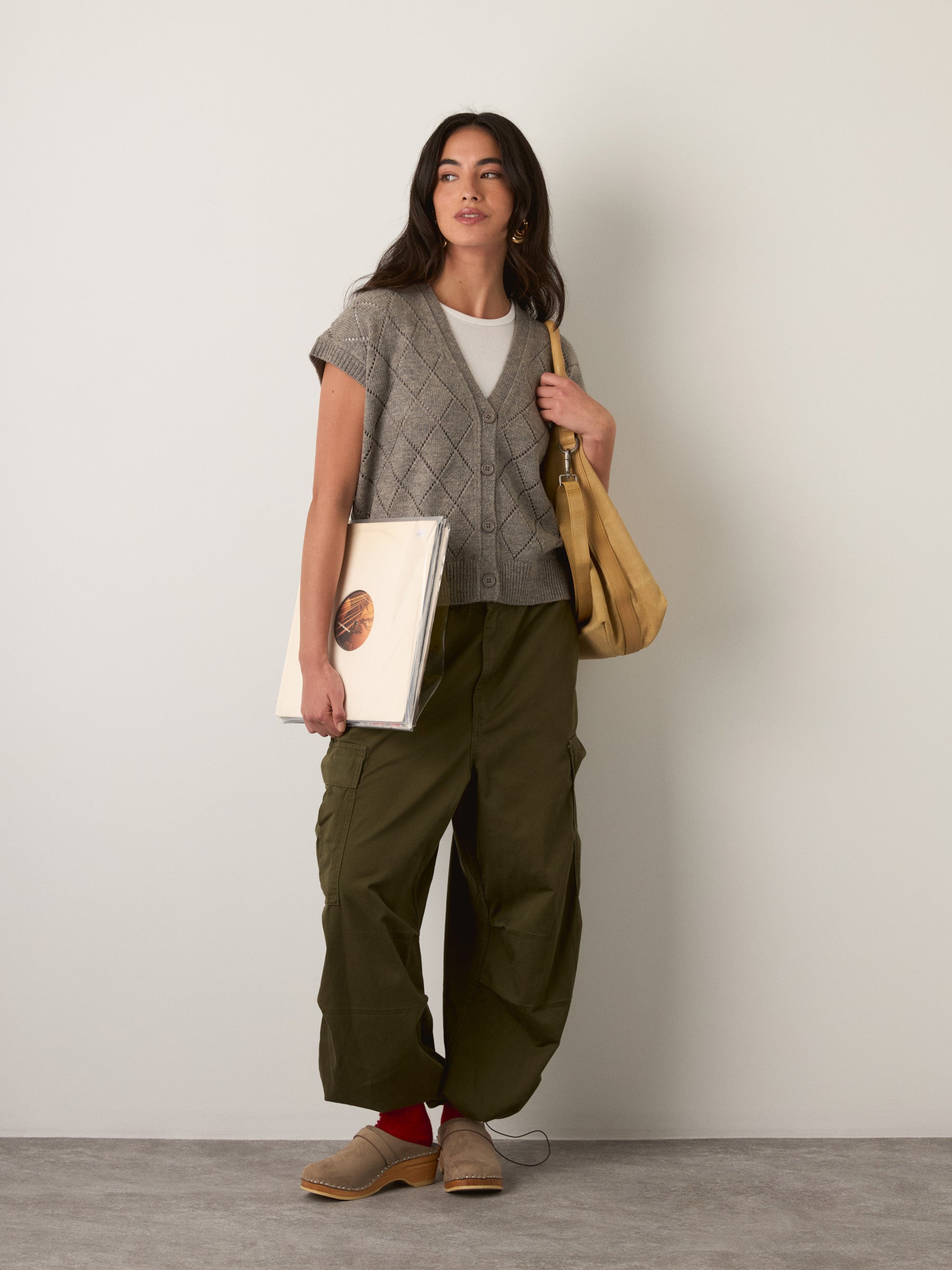 PROPAGANDA - Mazie Argyle Vest - Melange Grey