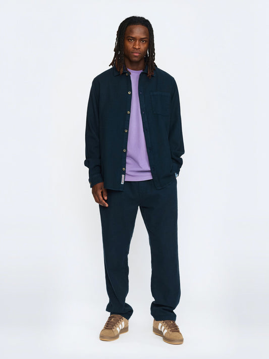 REVOLUTION - Casual Organic Cotton Shirt - Dark Blue