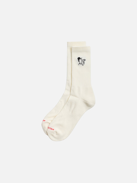 REVOLUTION - Jacquard Coffee Crew Socks - 