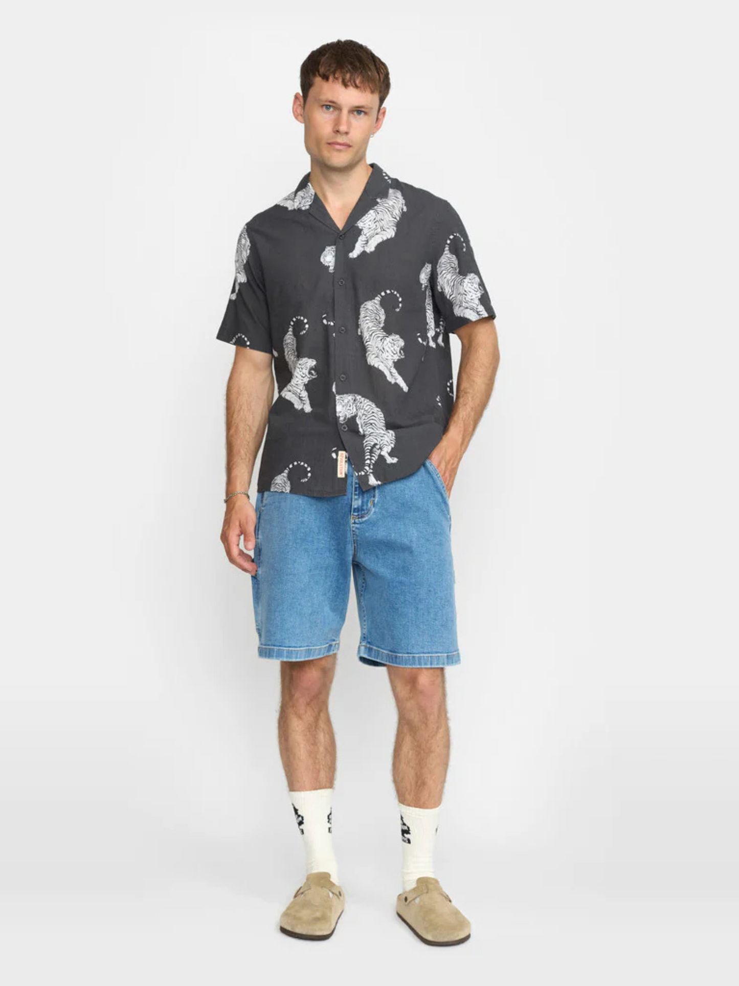 Tiger Short Sleeve Cuban Shirt