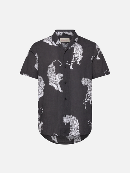 Tiger Short Sleeve Cuban Shirt