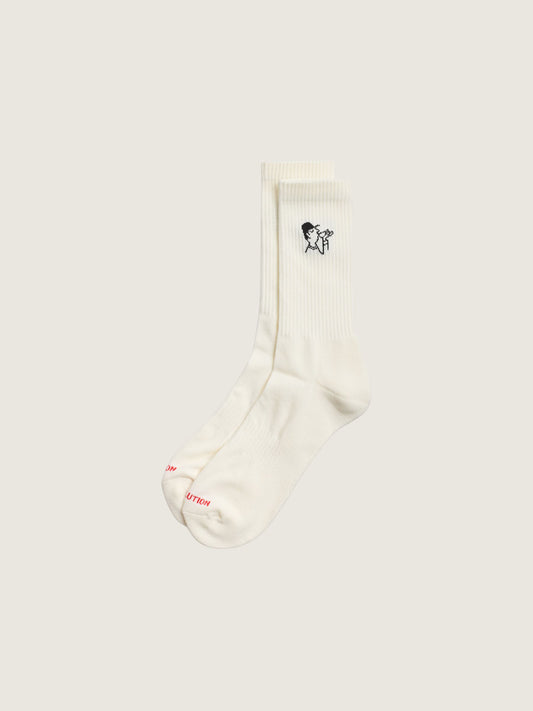 REVOLUTION - Jacquard Coffee Crew Socks - 