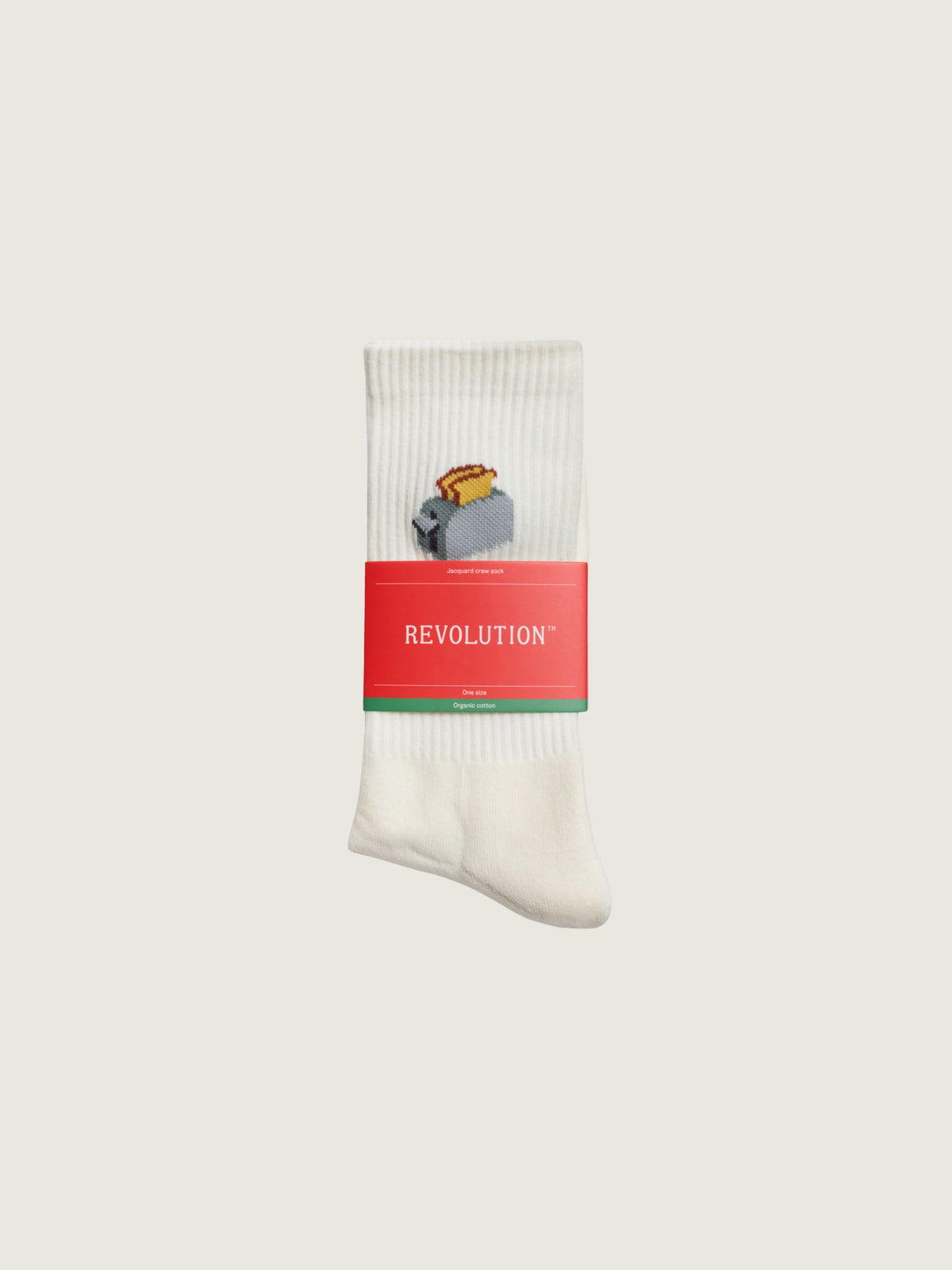 REVOLUTION - Jacquard Toast Crew Socks - 