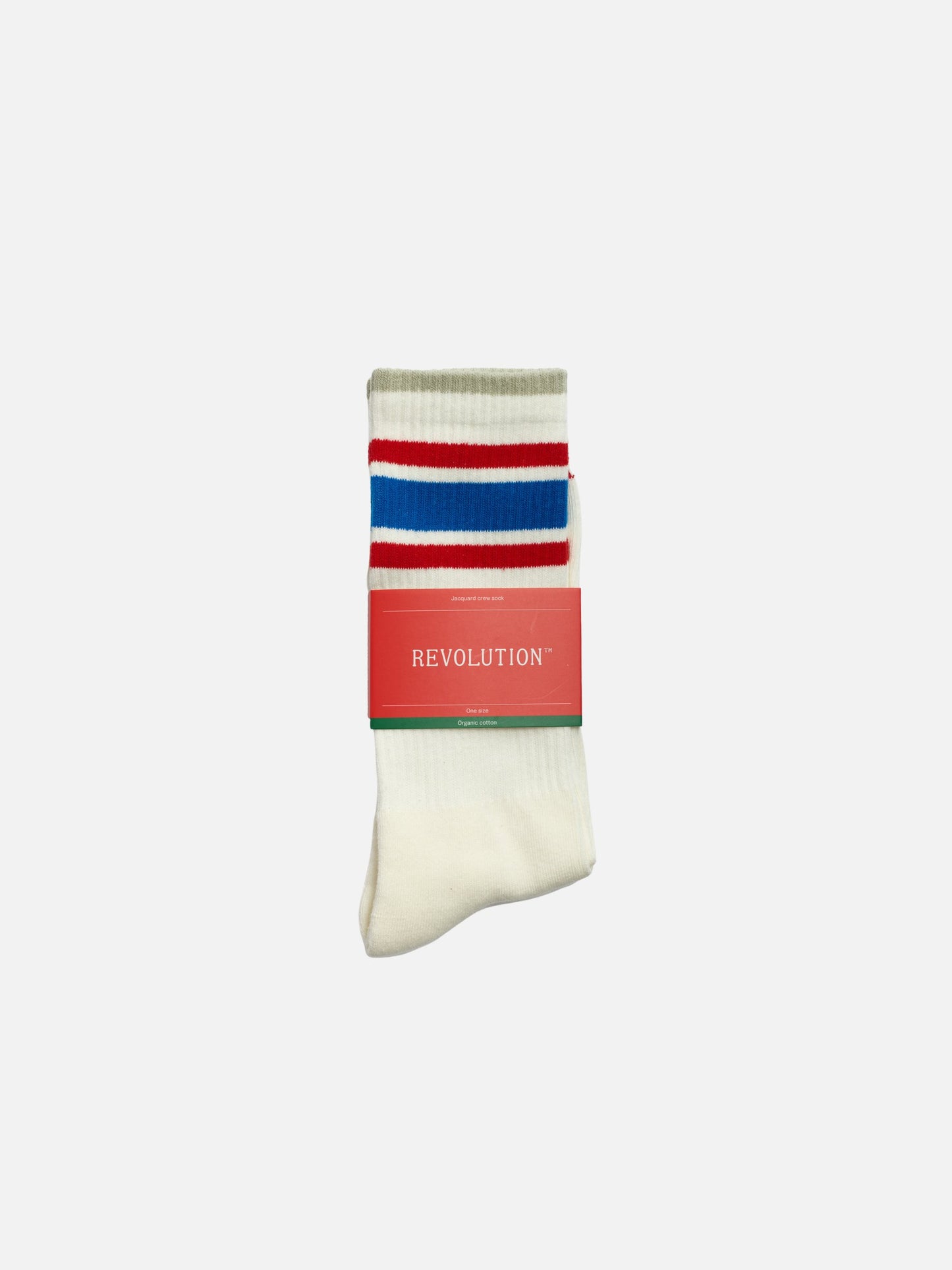 REVOLUTION - Jacquard Stripe Crew Socks - 