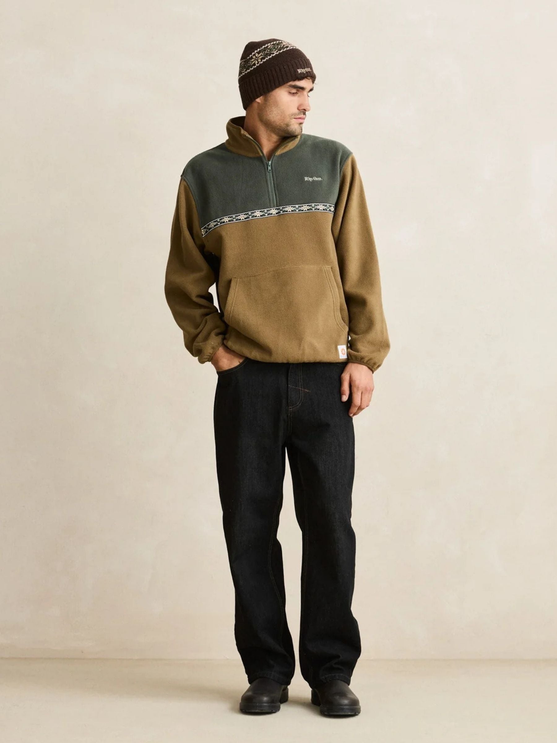 RHYTHM - Alder Half Zip Fleece Pullover - 