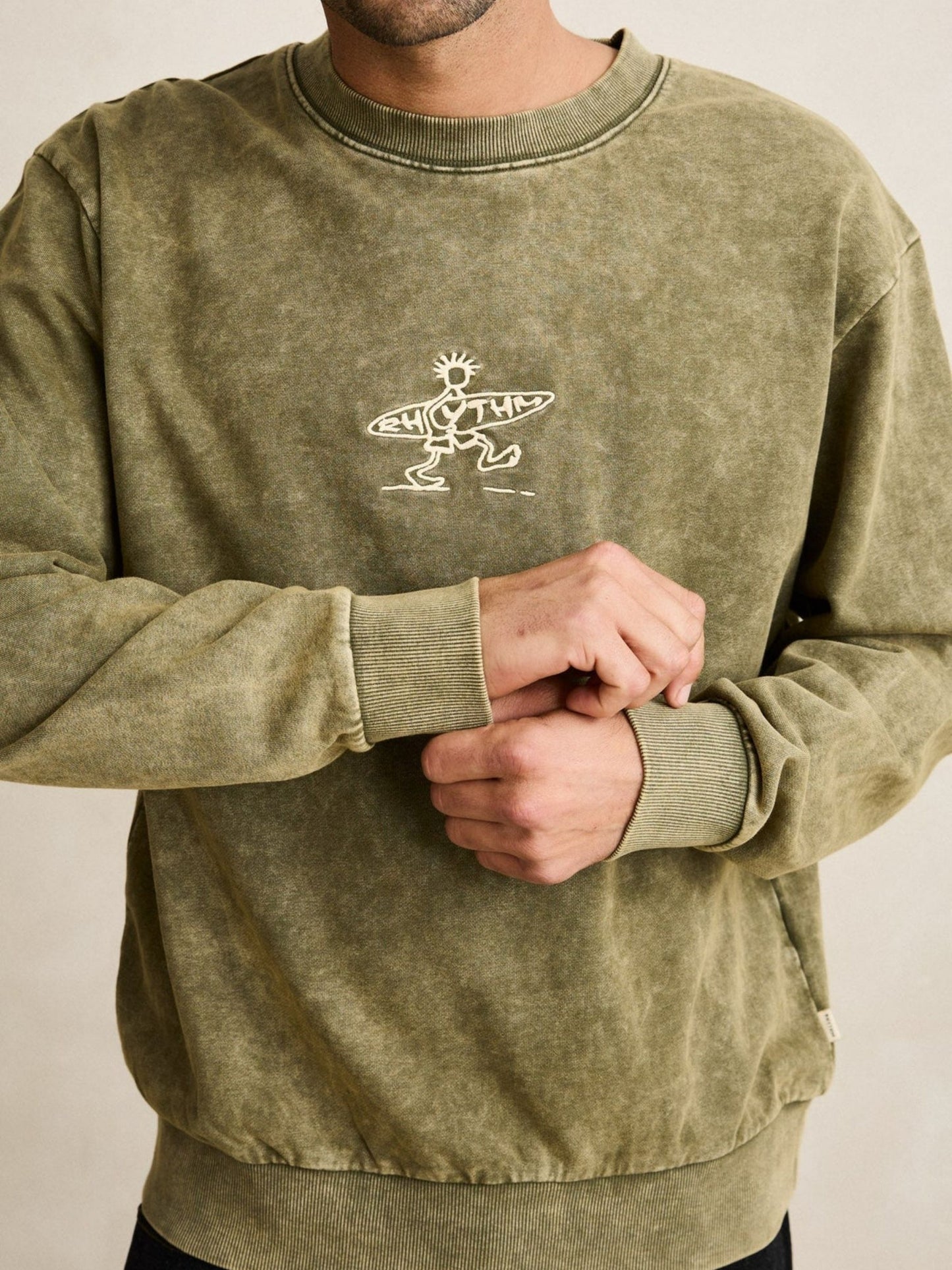 RHYTHM - Drifter Salt Wash Crewneck Sweatshirt - 