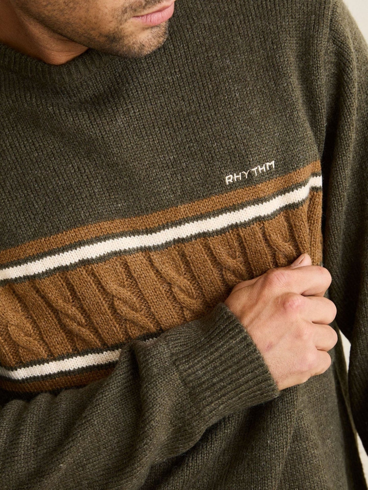 RHYTHM - Mohair Stripe Knit Sweater - 