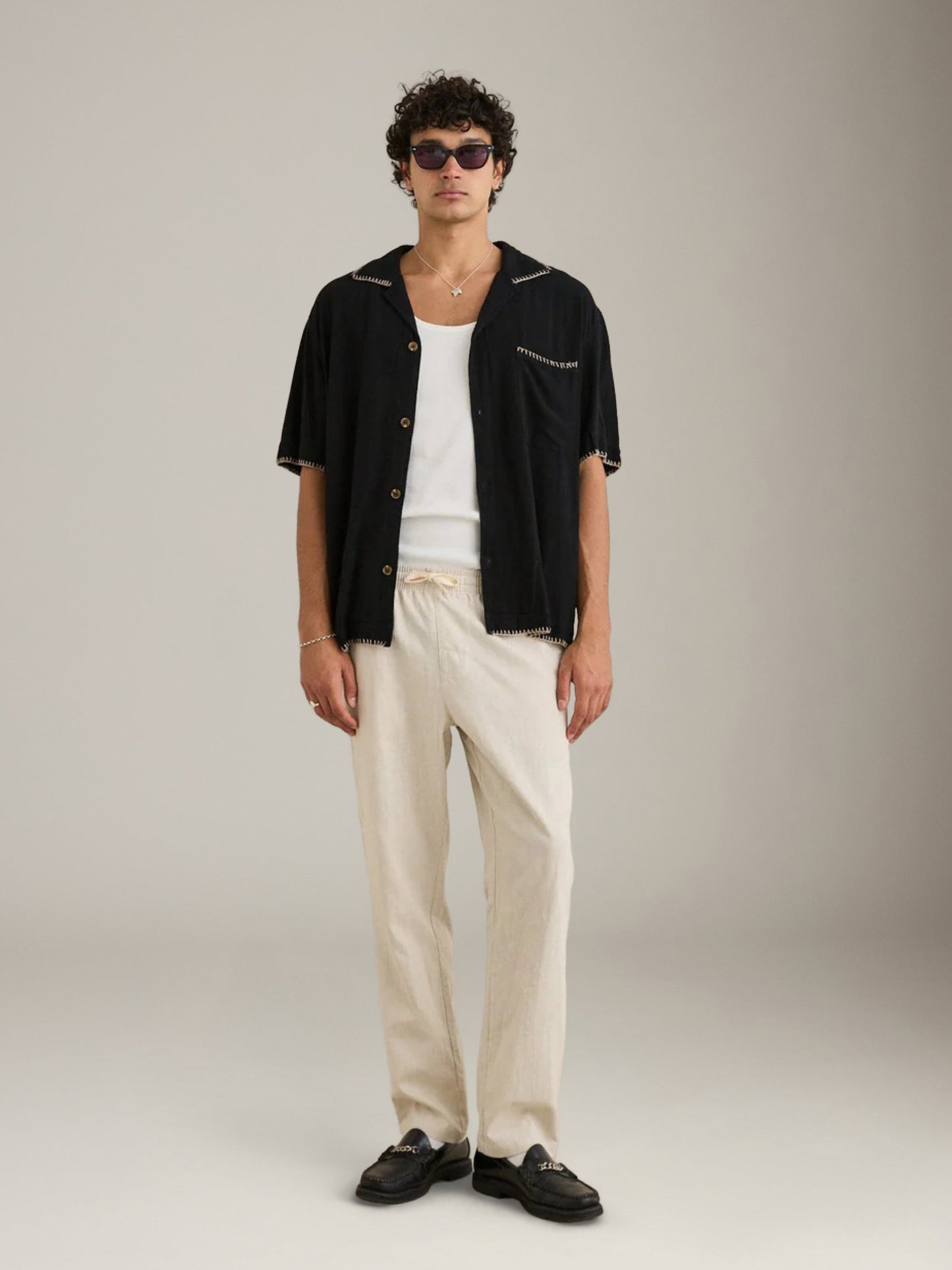 RHYTHM - Linen Jam Pant - Bone