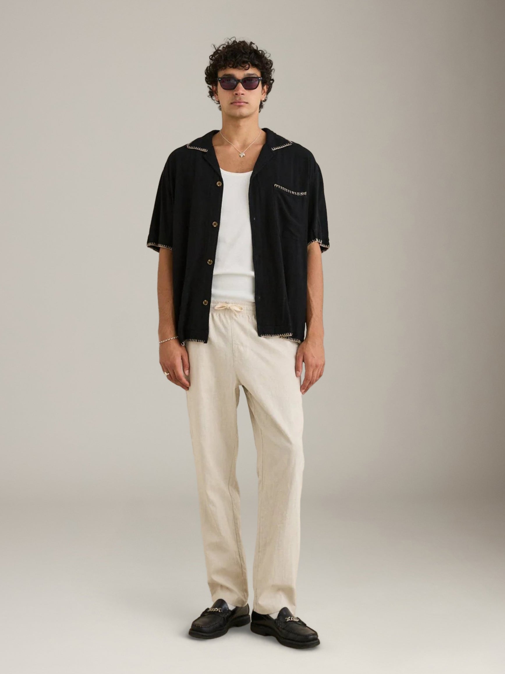 RHYTHM - Linen Jam Pant - Bone