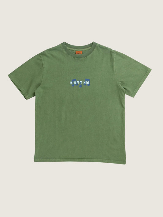 RHYTHM - Radio Sounds Vintage Shortsleeve T-Shirt - Dill