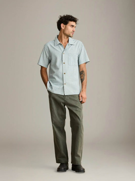 RHYTHM - Seersucker Stripe Shortsleeve Shirt - 