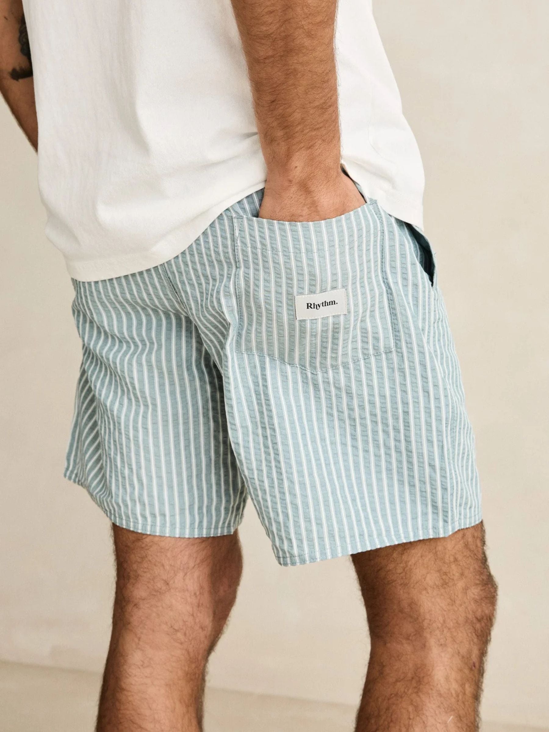 RHYTHM - Seersucker Stripe Jam Shorts - 