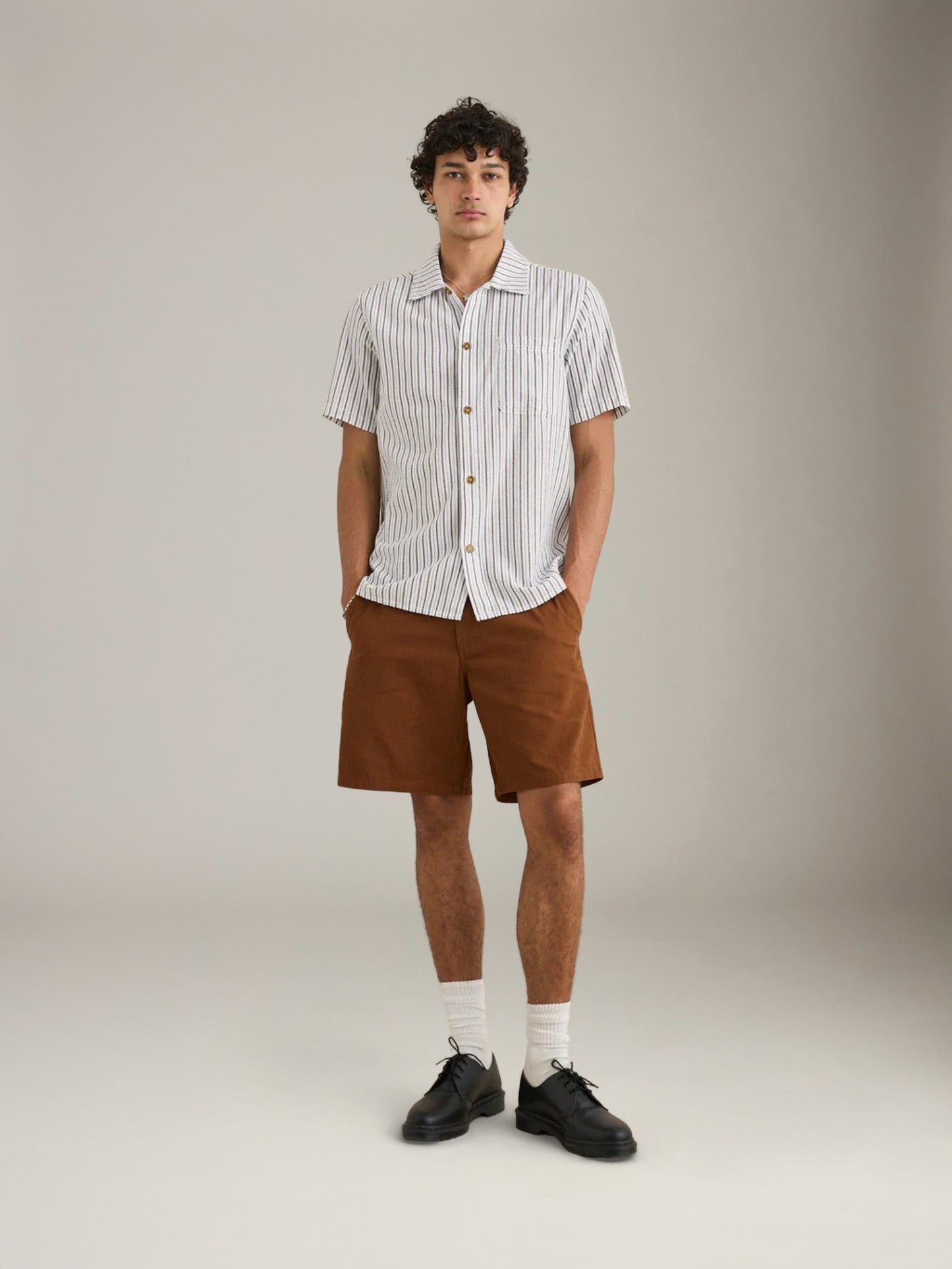 RHYTHM - Seersucker Stripe Shortsleeve Shirt - 