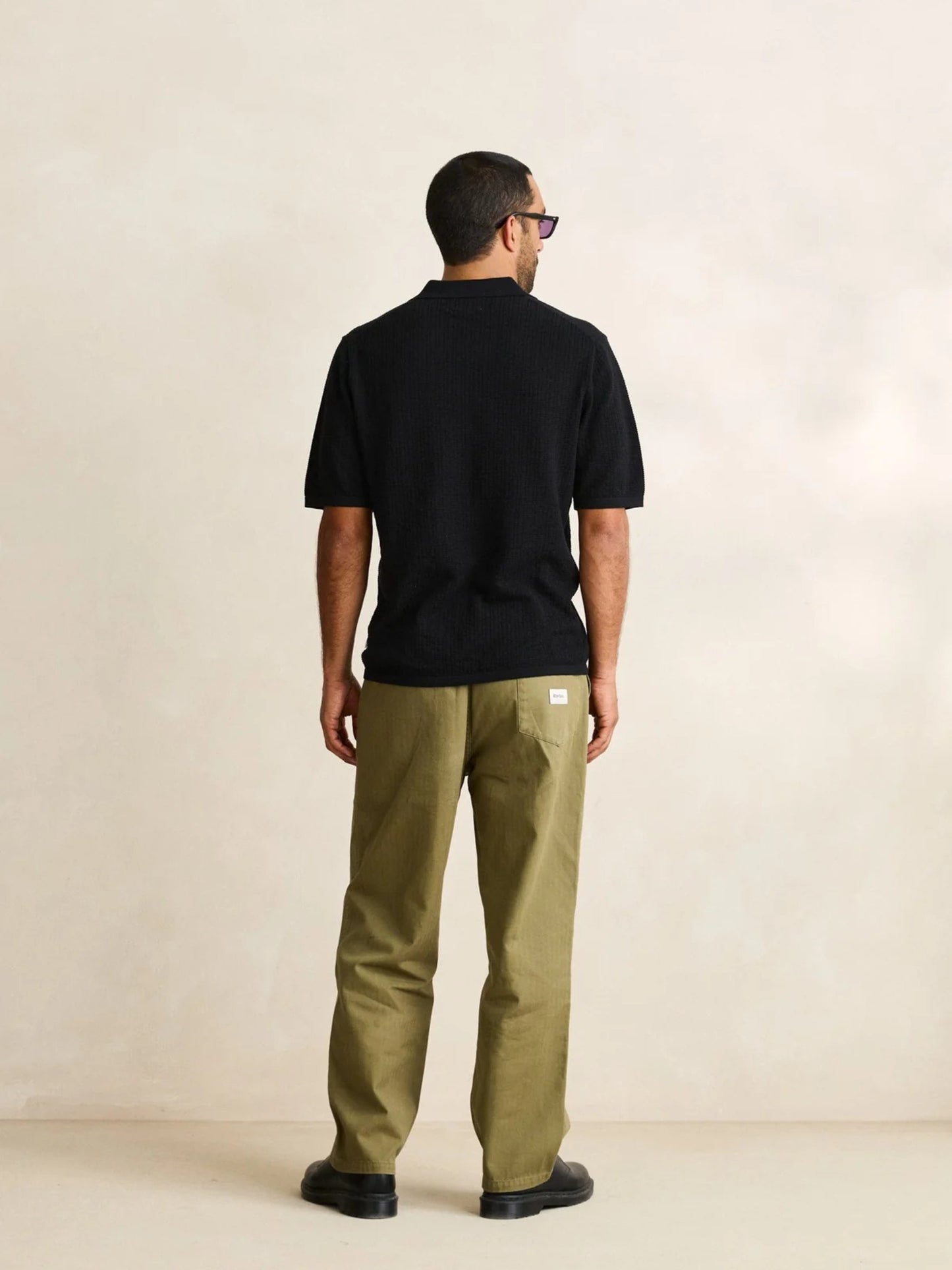 Textured Knit Johnny Polo