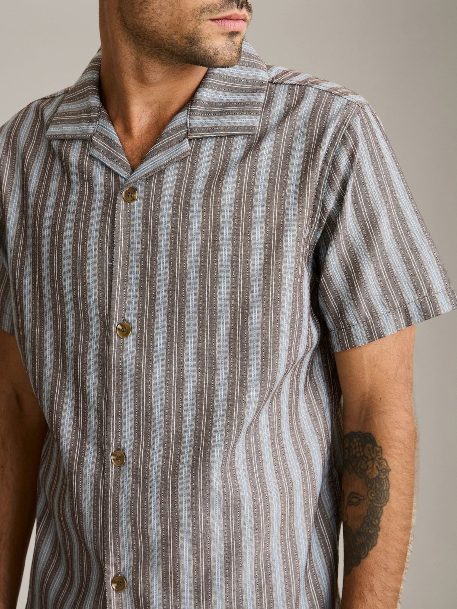 RHYTHM - Vacation Stripe Shortsleeve Shirt - 