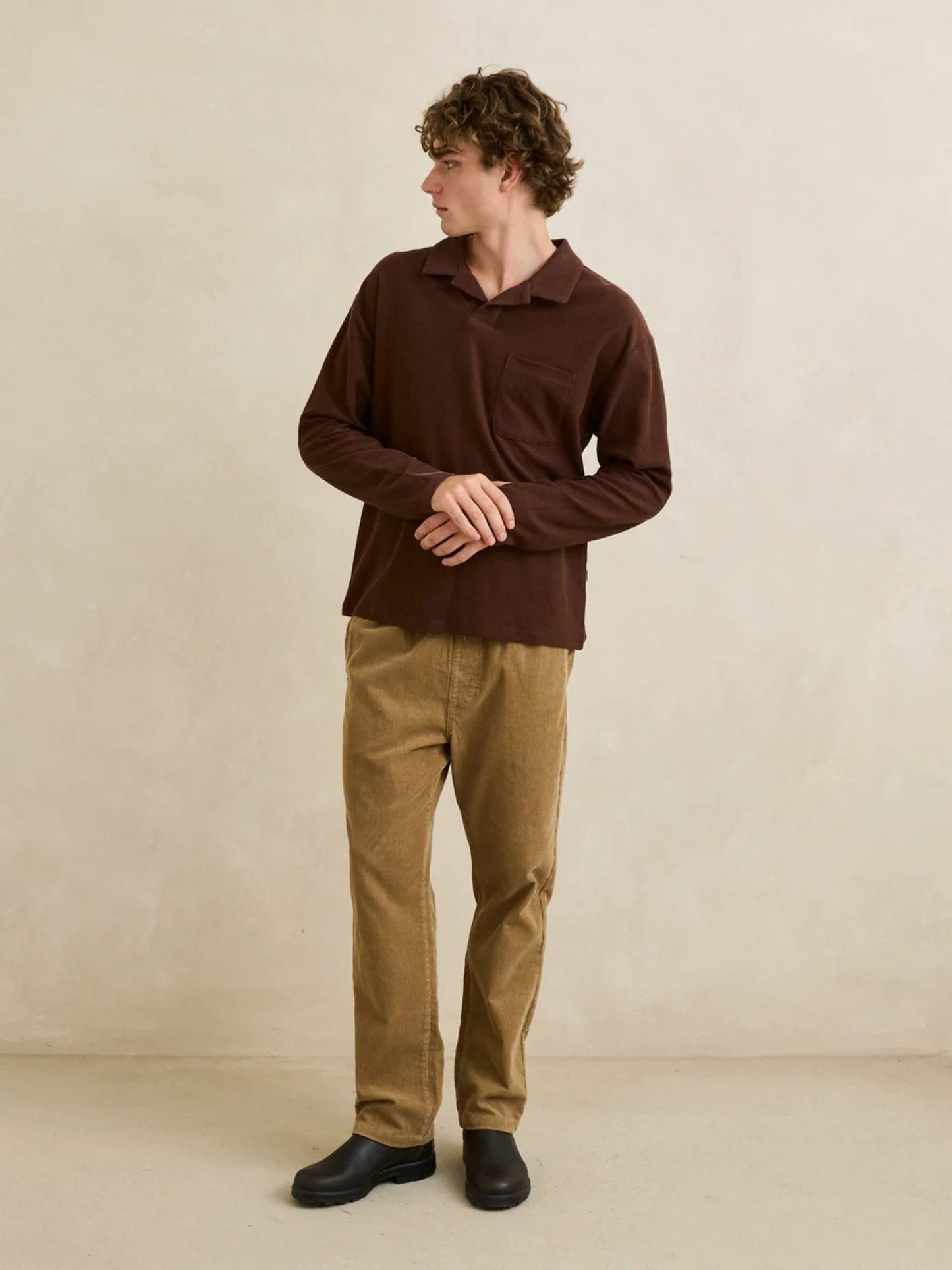 RHYTHM - Vintage Terry Longsleeve Polo - 