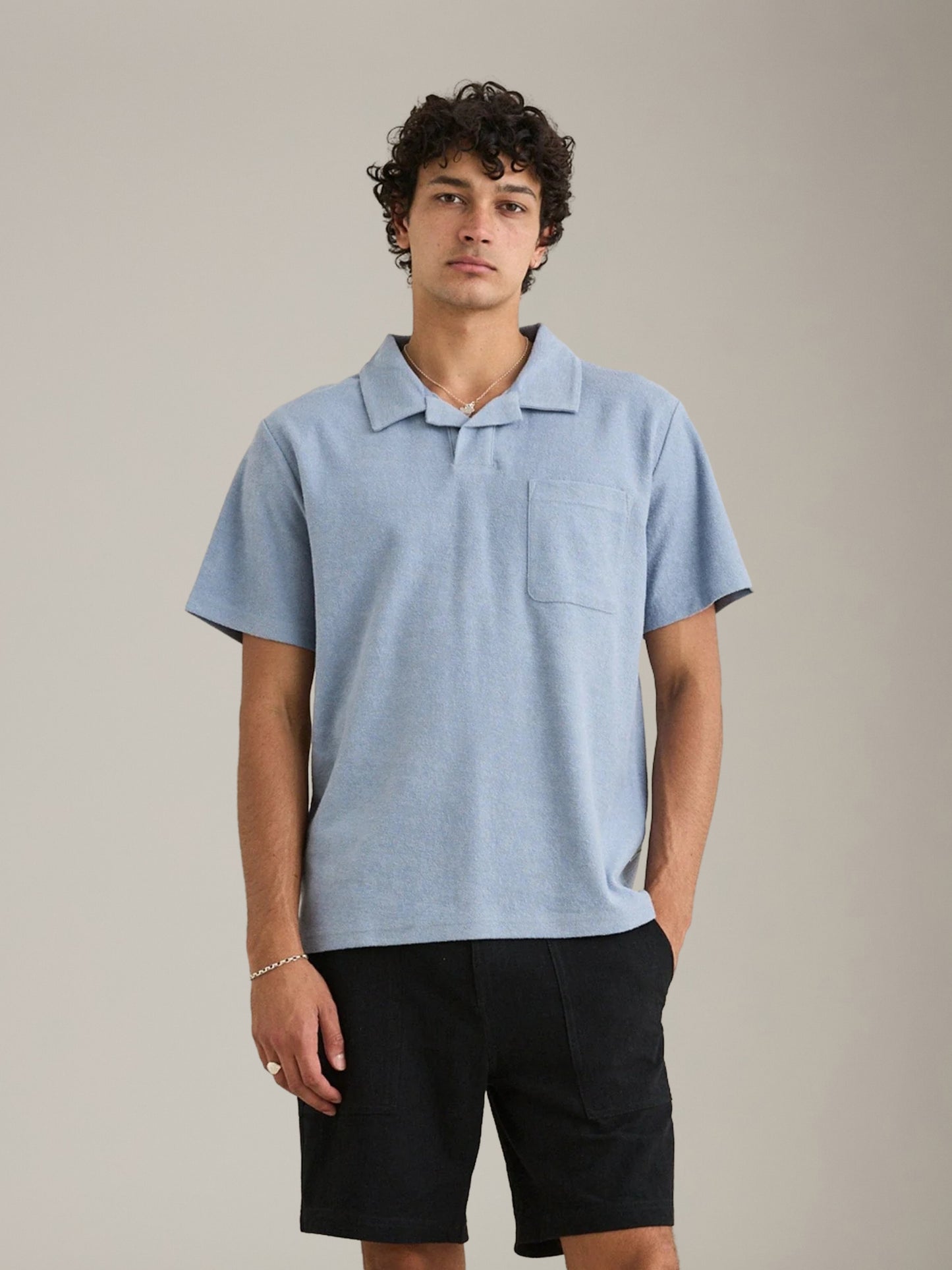 RHYTHM - Vintage Terry Polo - Blue