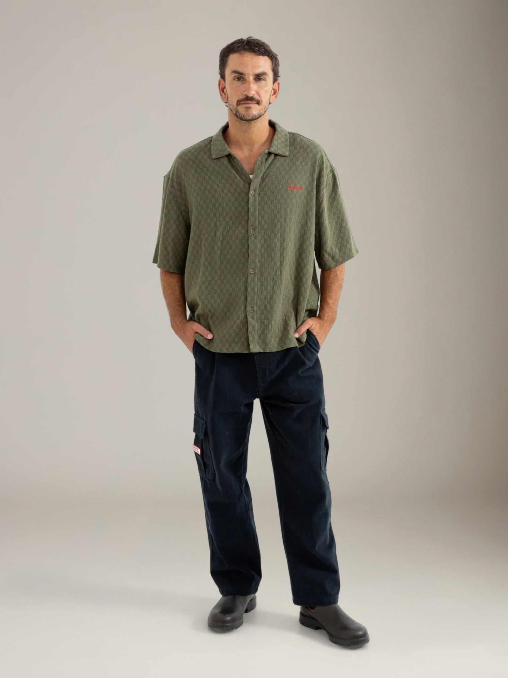 RHYTHM - Wash Check Relaxed Shortsleeve Shirt - 