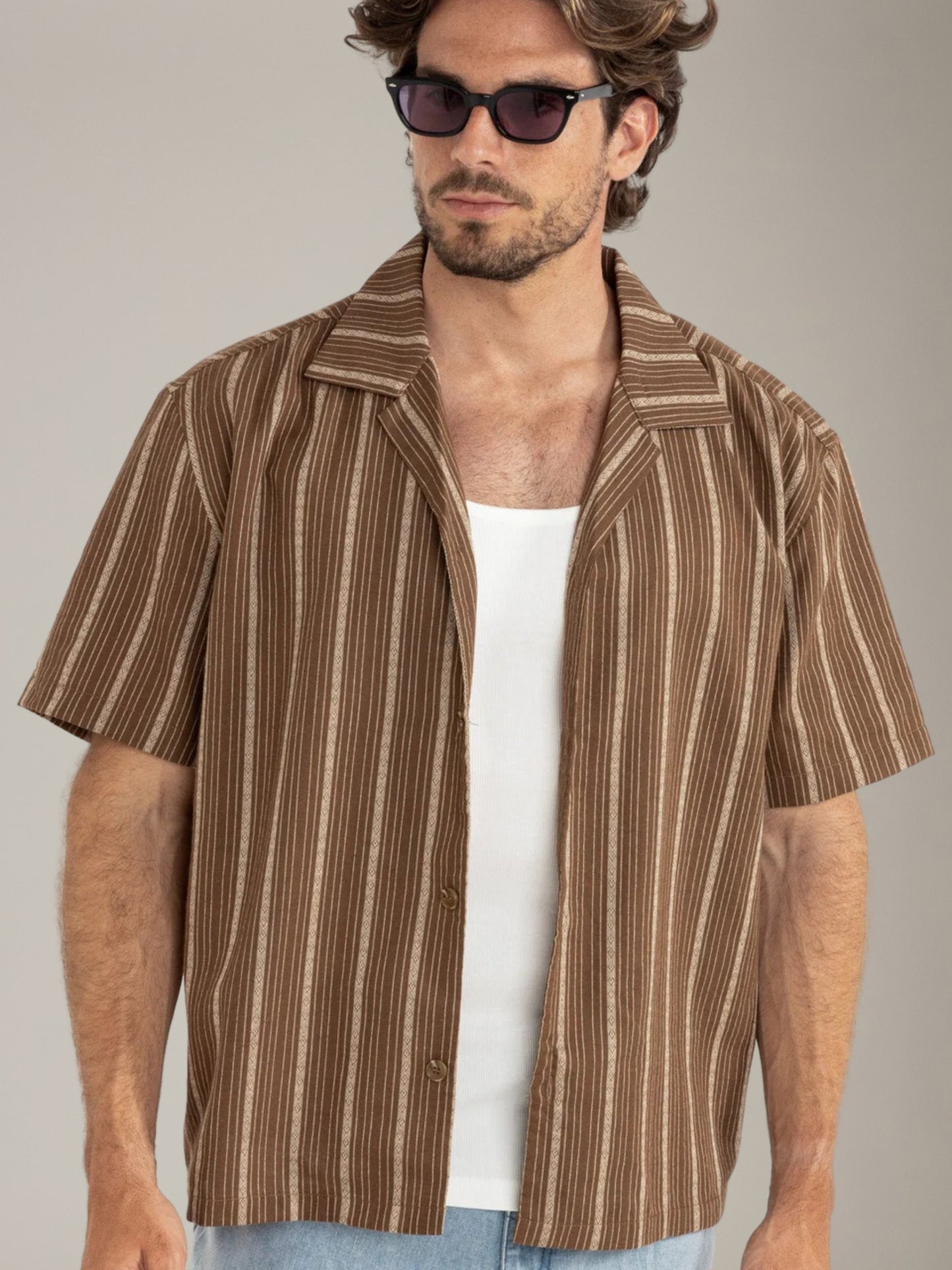 RHYTHM - West Winds Stripe Shortsleeve Shirt - 