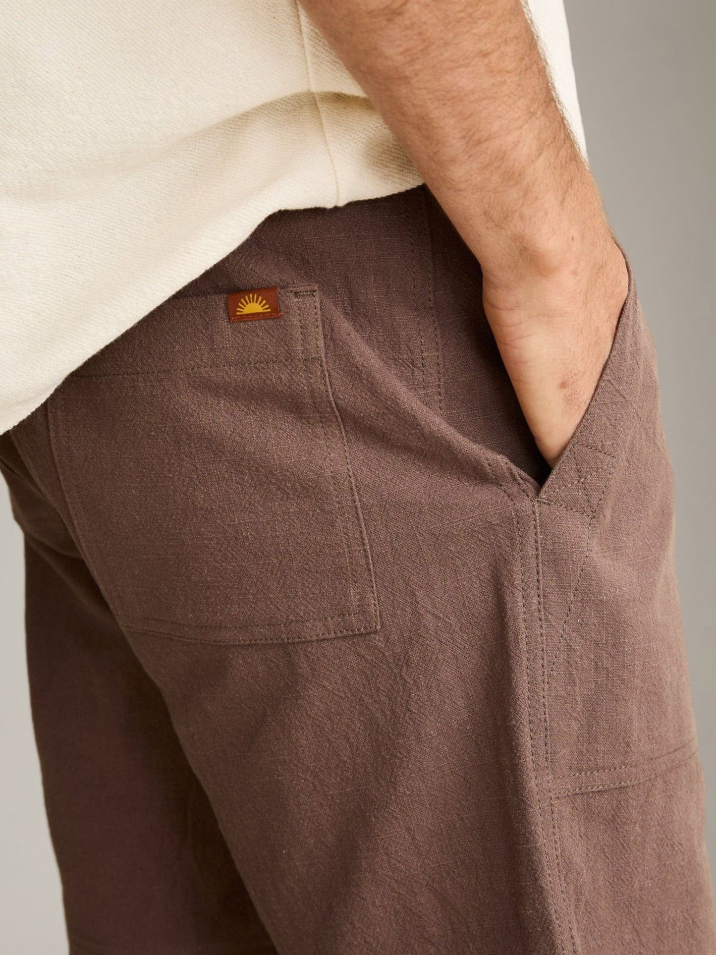 RHYTHM - Worn Path Textured Linen Shorts - 