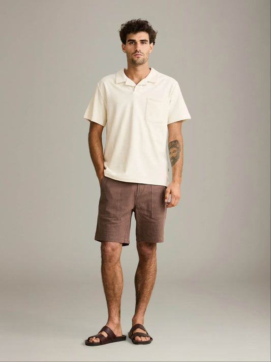 RHYTHM - Worn Path Textured Linen Shorts - 