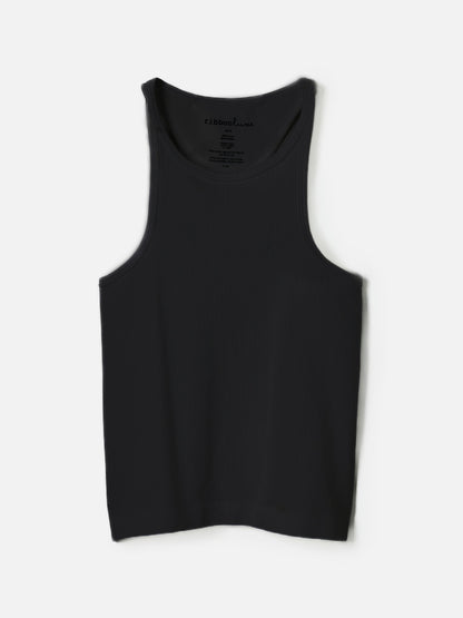 RIBBON LUXE - Rib Nylon Linden Halter Racer Tank