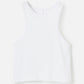 RIBBON LUXE - Rib Rue High Neck Crop Tank