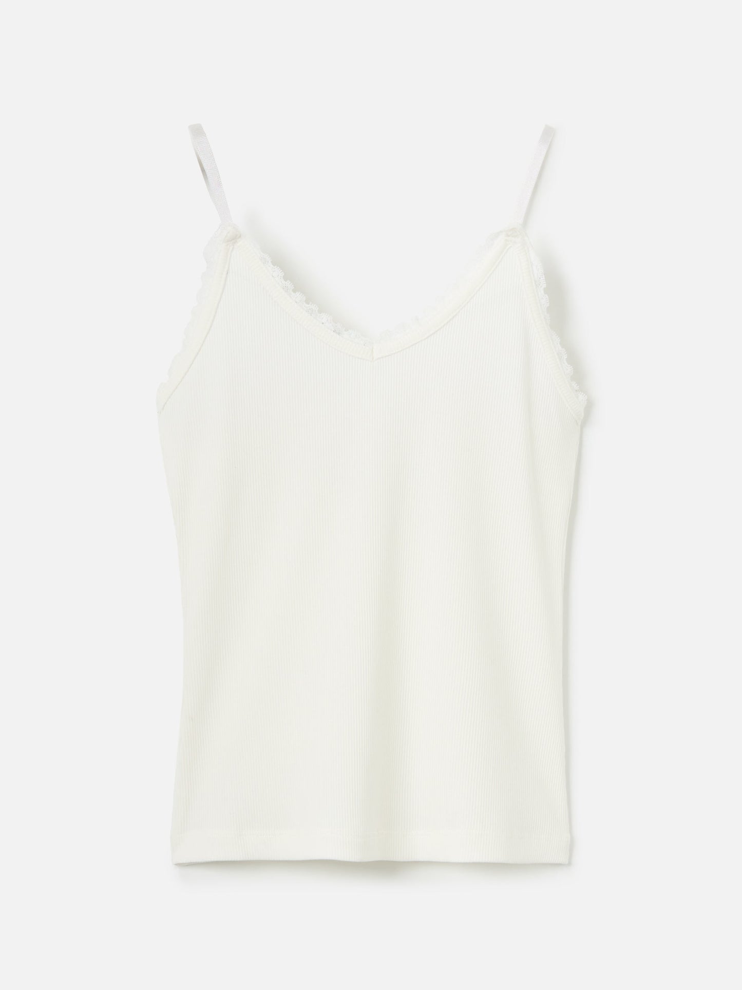 Ribbon Luxe TOPS Optic White / XS Jojo Lace Trim Tank