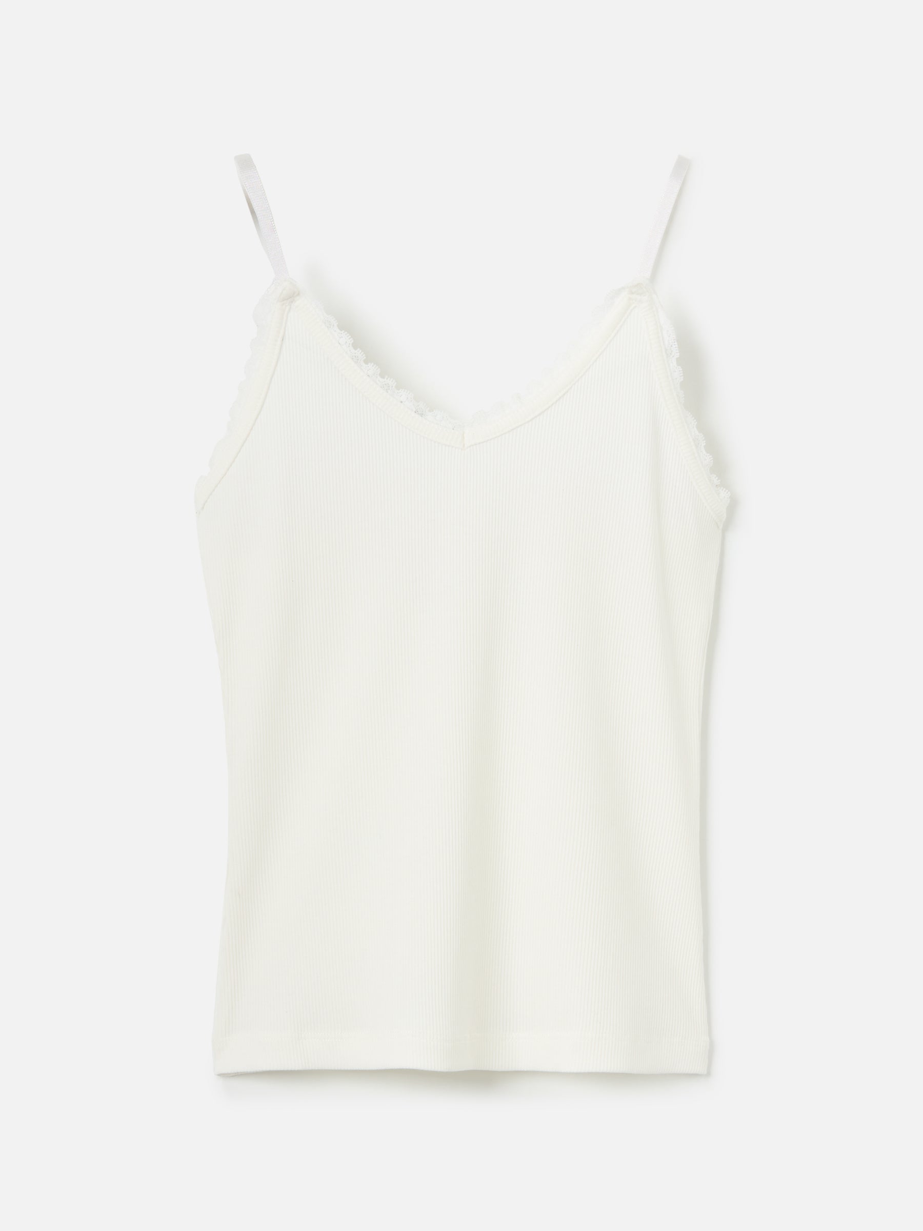 Ribbon Luxe TOPS Optic White / XS Jojo Lace Trim Tank