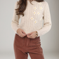 SADIE & SAGE - Lulu Embroidered Daisy Sweater - Cream