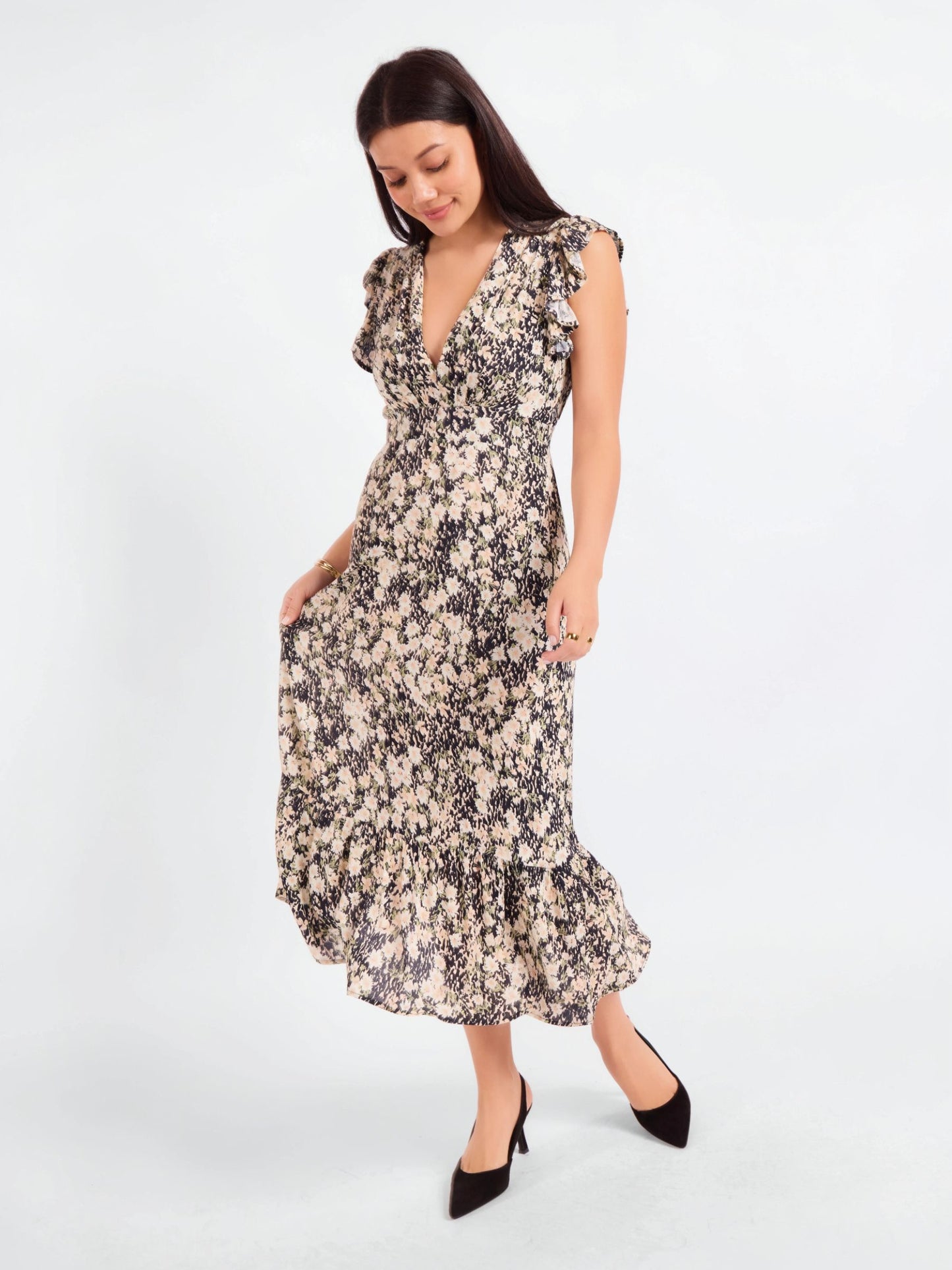 Painted Fields Midi Dress