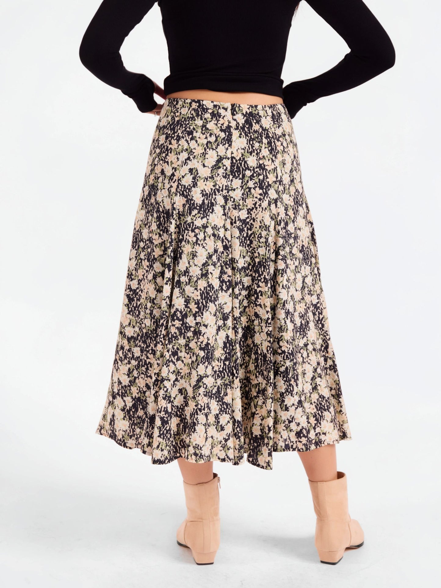 Painted Fields Midi Skirt