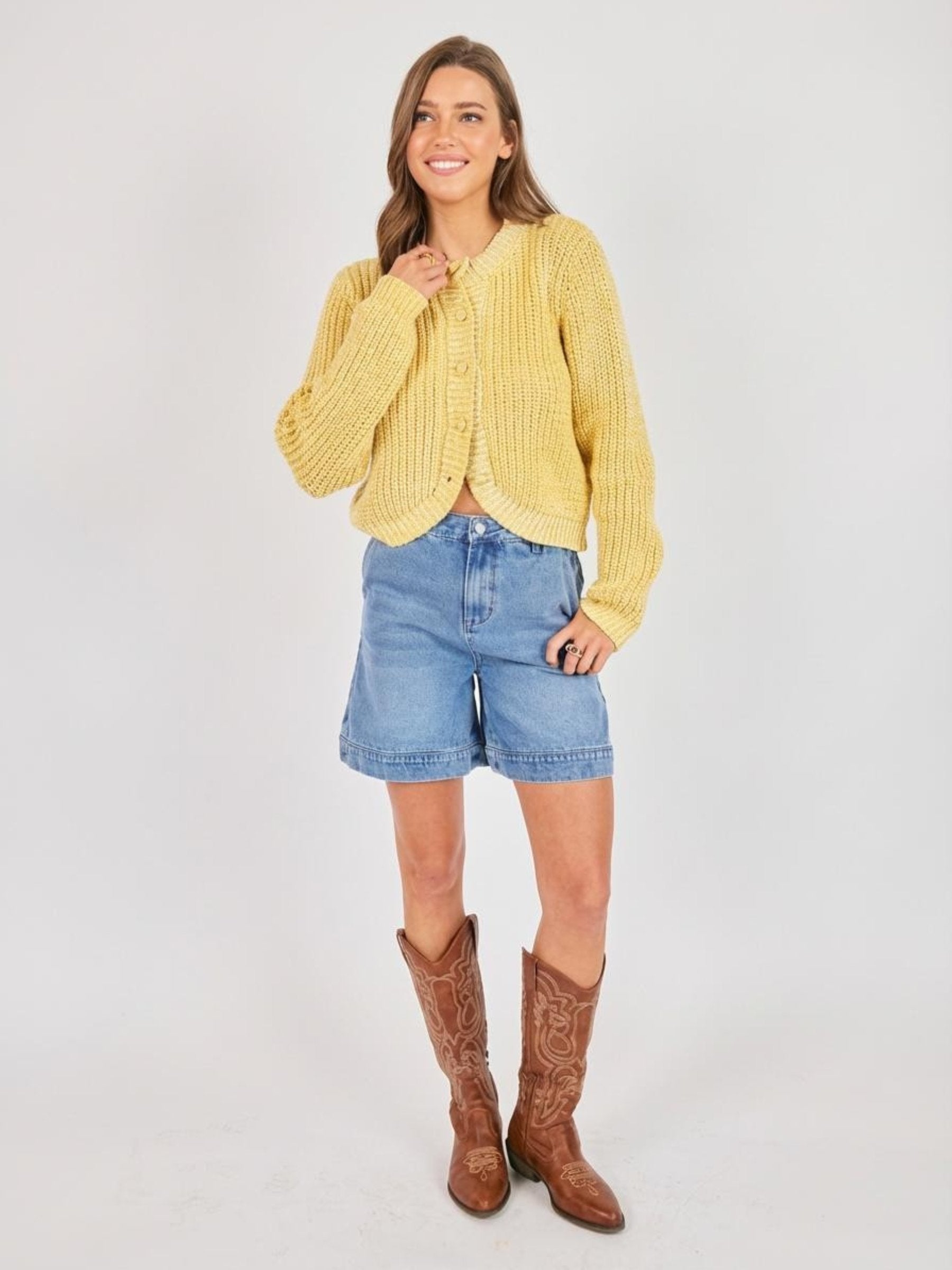 SADIE & SAGE - Sunroof Tulip Hem Cardigan - 