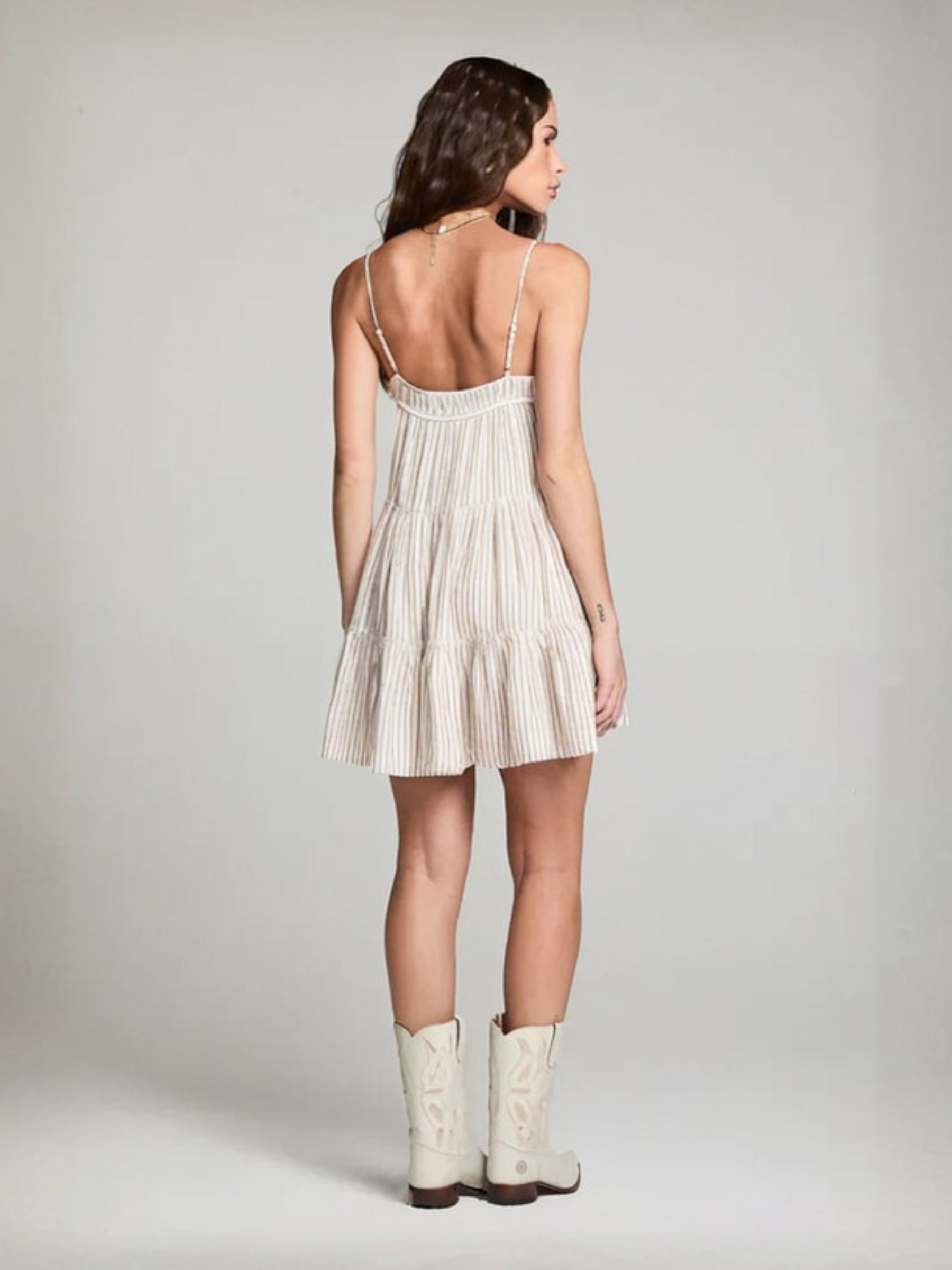 SALTWATER LUXE-Genevieve Mini Dress-Almond