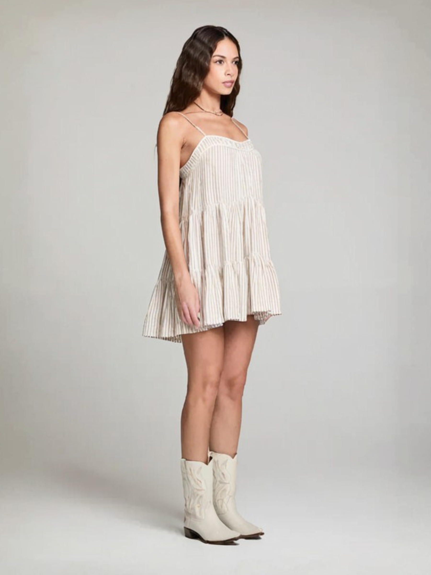 SALTWATER LUXE-Genevieve Mini Dress-Almond
