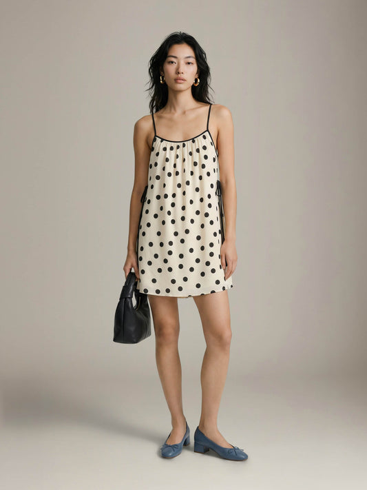 Side Tie Polka Dot Dress