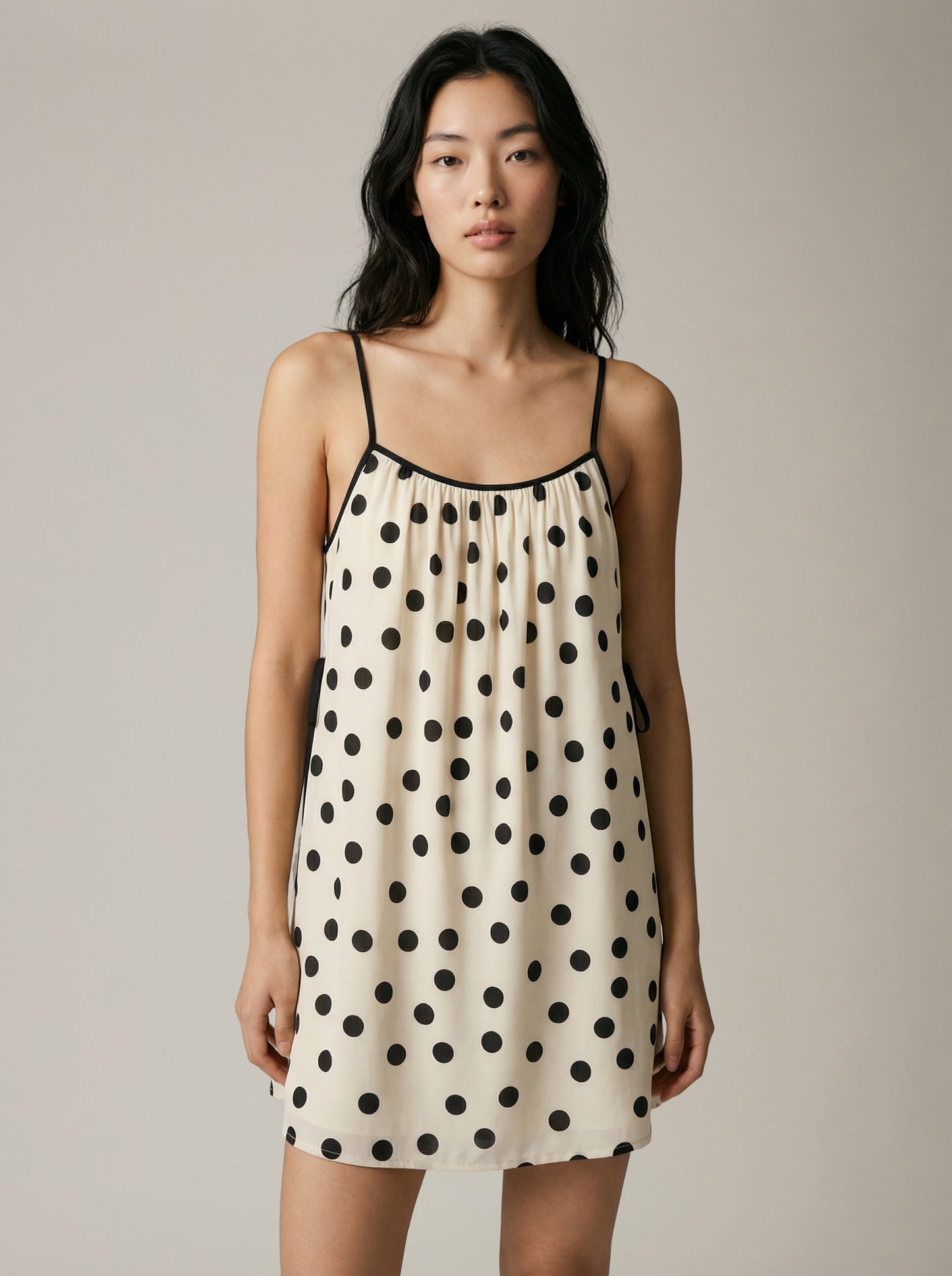 Side Tie Polka Dot Dress