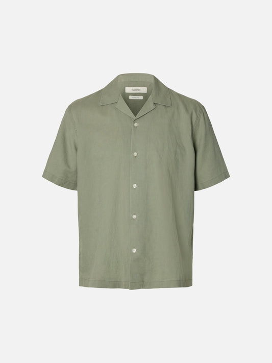 SELECTED - Clay Shortsleeve Shirt - Vetiver