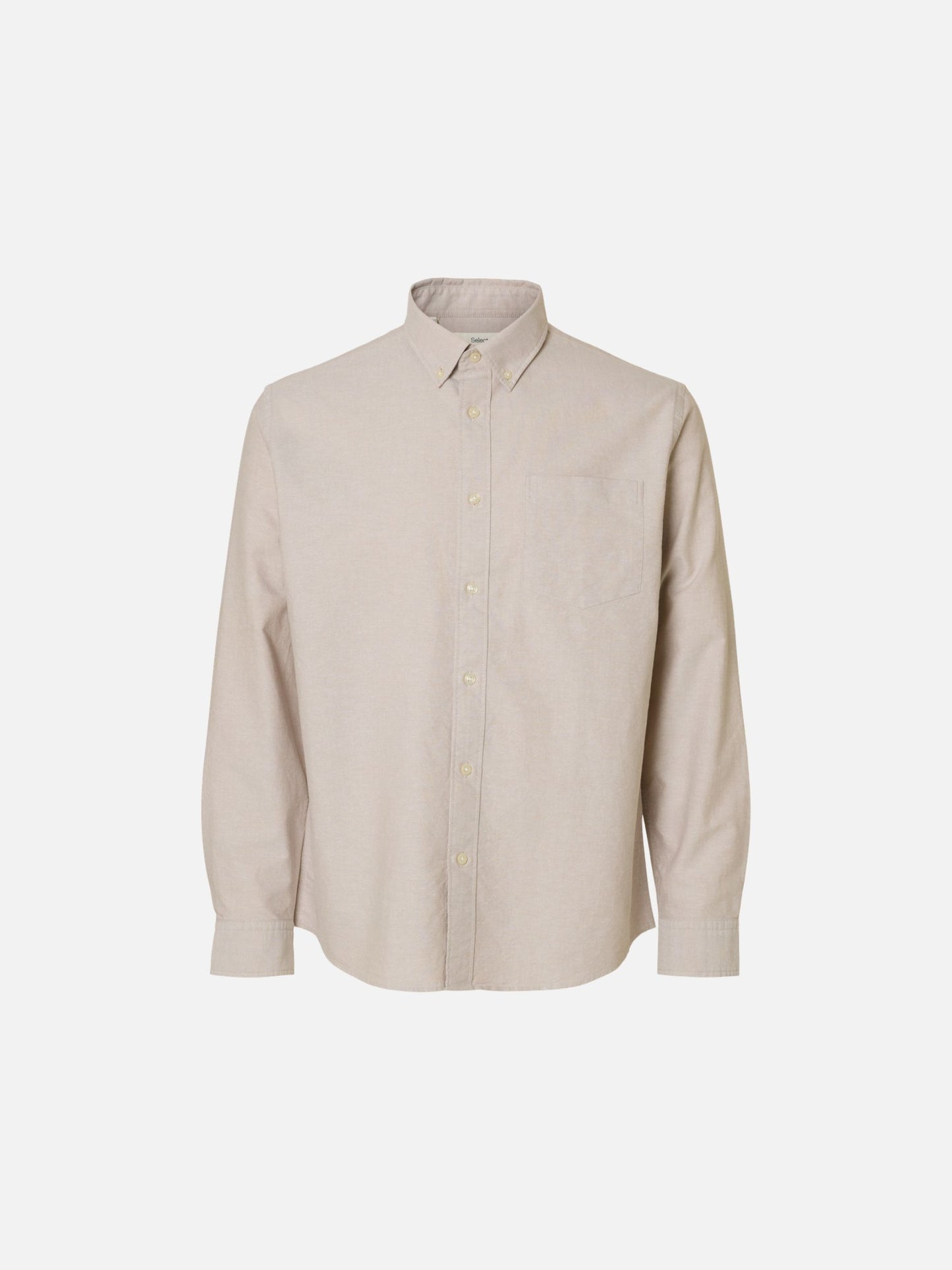 SELECTED - Cole Rick Oxford Shirt - Savannah Tan White