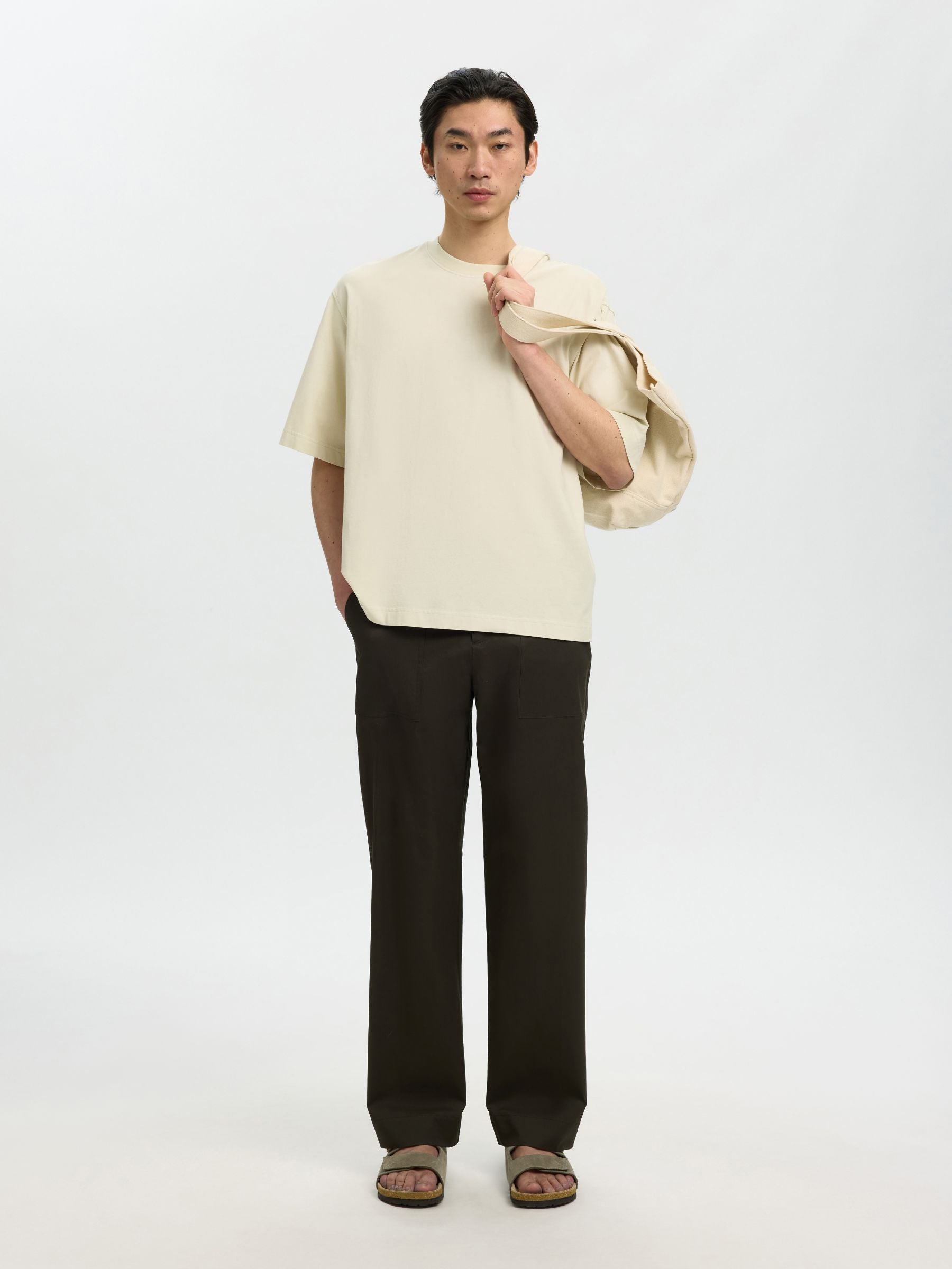 SELECTED - Cory Boxy Shortsleeve T-Shirt - Silver Birch