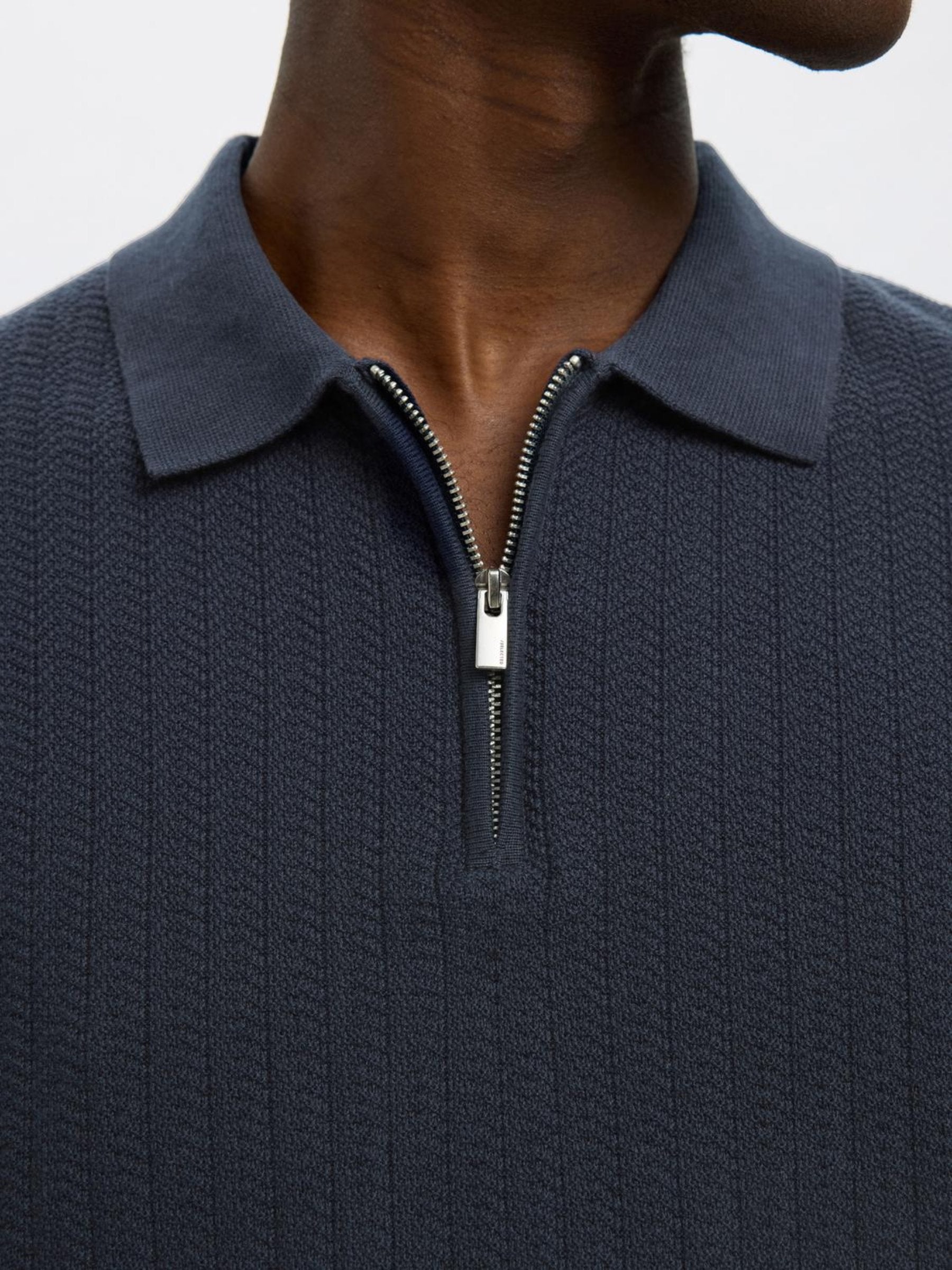 SELECTED - Cran Knit Zip Polo - 