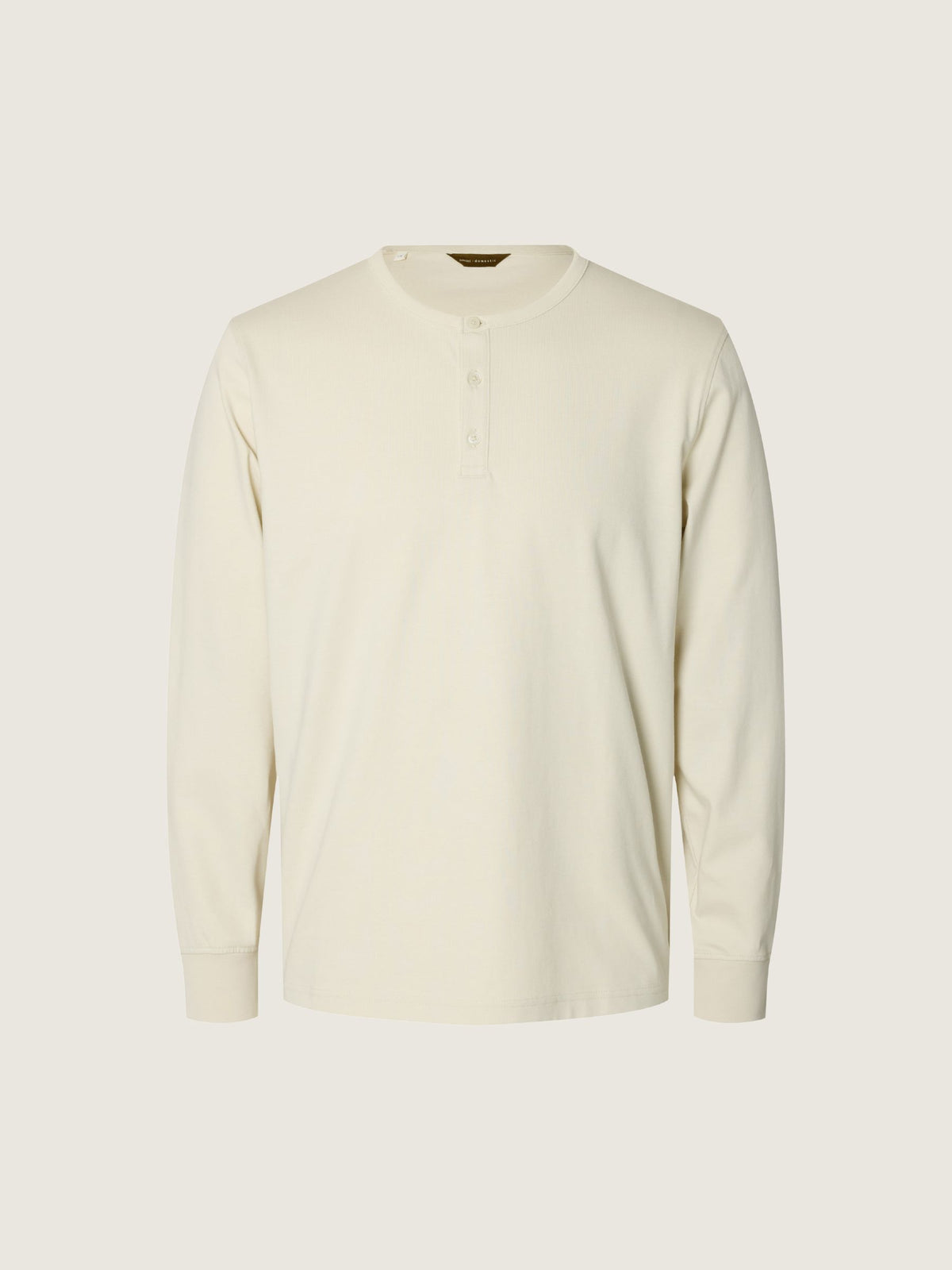 SELECTED - Ronan Henley Top - Silver Birch